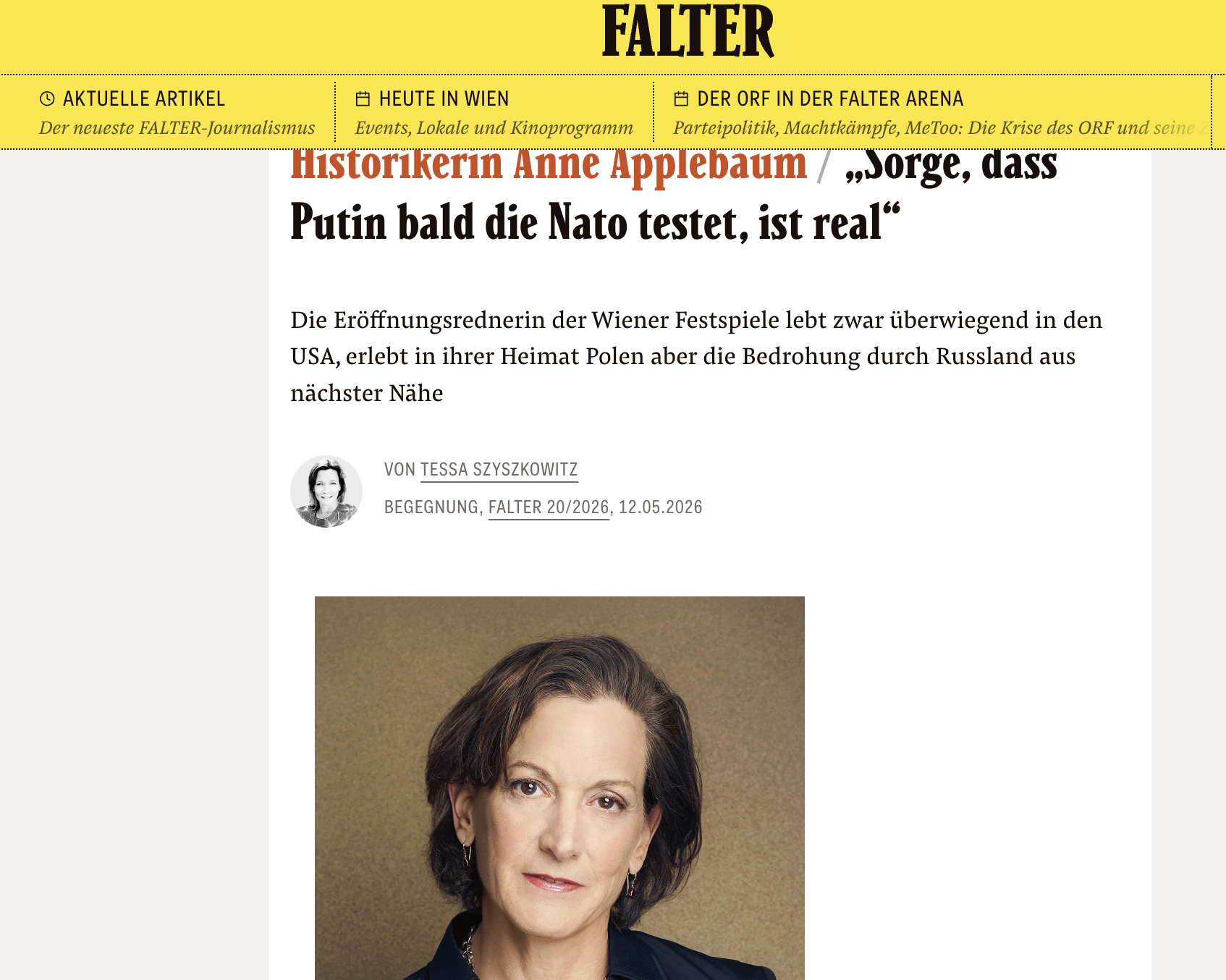 Historikerin Anne Applebaum :„Sorge, dass Putin bald die Nato testet, ist real“